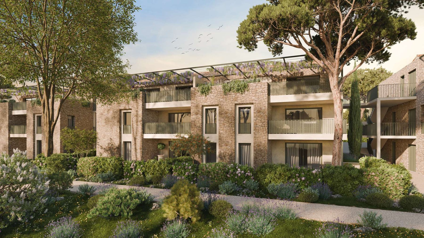 Façade sur jardin de la résidence Inima, à Uzès